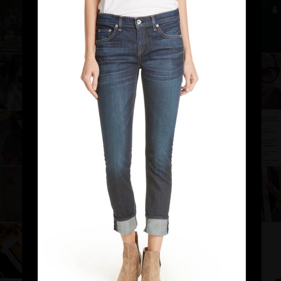 NWT Rag & Bone Dre Ultraslim Boyfriend Cuffed Jeans Size 27 - Picture 2 of 8